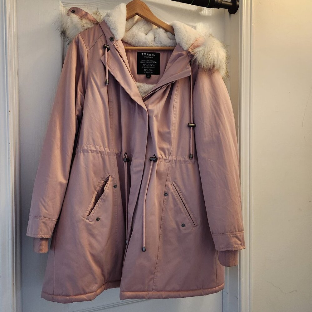 Torrid Light Pink, Warm, Thick Fur Lined Winter Coat,  #FeelTheFit, Plus size